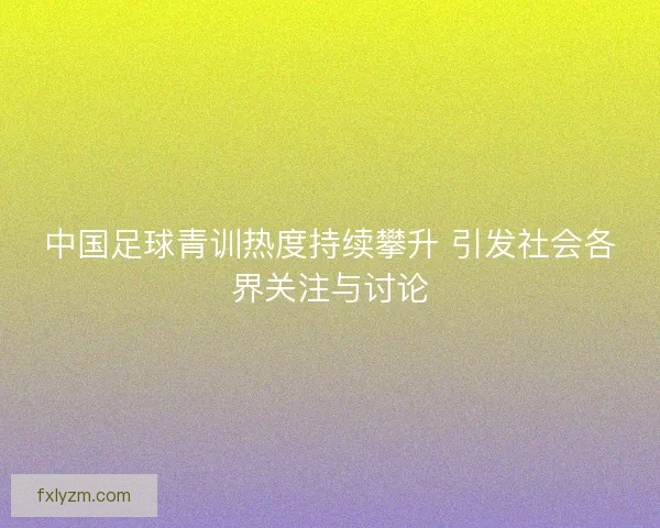 中国足球青训热度持续攀升 引发社会各界关注与讨论