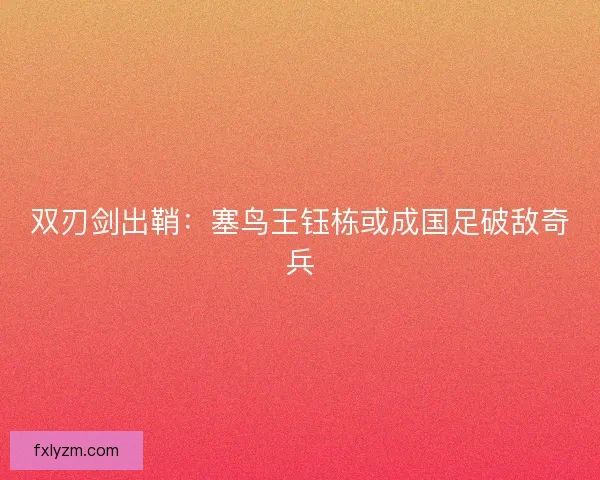 双刃剑出鞘：塞鸟王钰栋或成国足破敌奇兵