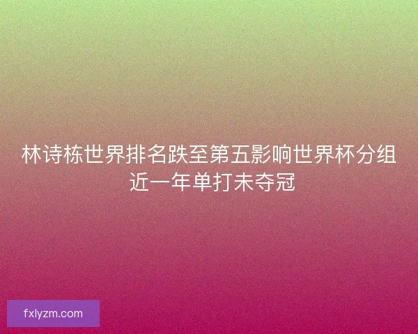 林诗栋世界排名跌至第五影响世界杯分组 近一年单打未夺冠 林诗栋世界排名跌至第五影响世界杯分组 近一年单打未夺冠